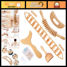 5-in-1 Wood Therapy Massage Tools  Lymphatic Drainage  Muscle Pain Relief Kit