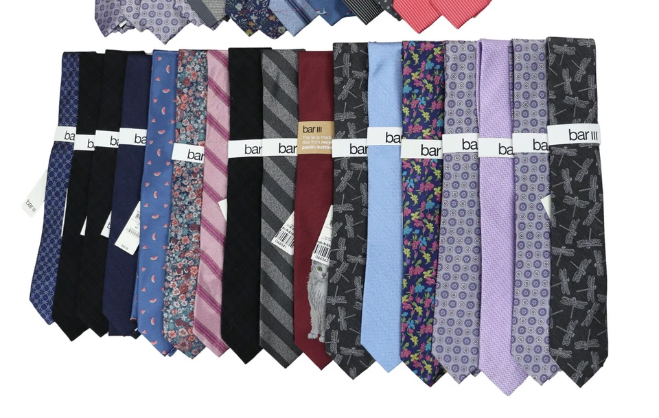 Bar III $1,650 Precio de venta sugerido por el fabricante Lote al por mayor 30 corbatas anchas delgadas para hombres Boda Formal Foto 2 de 3