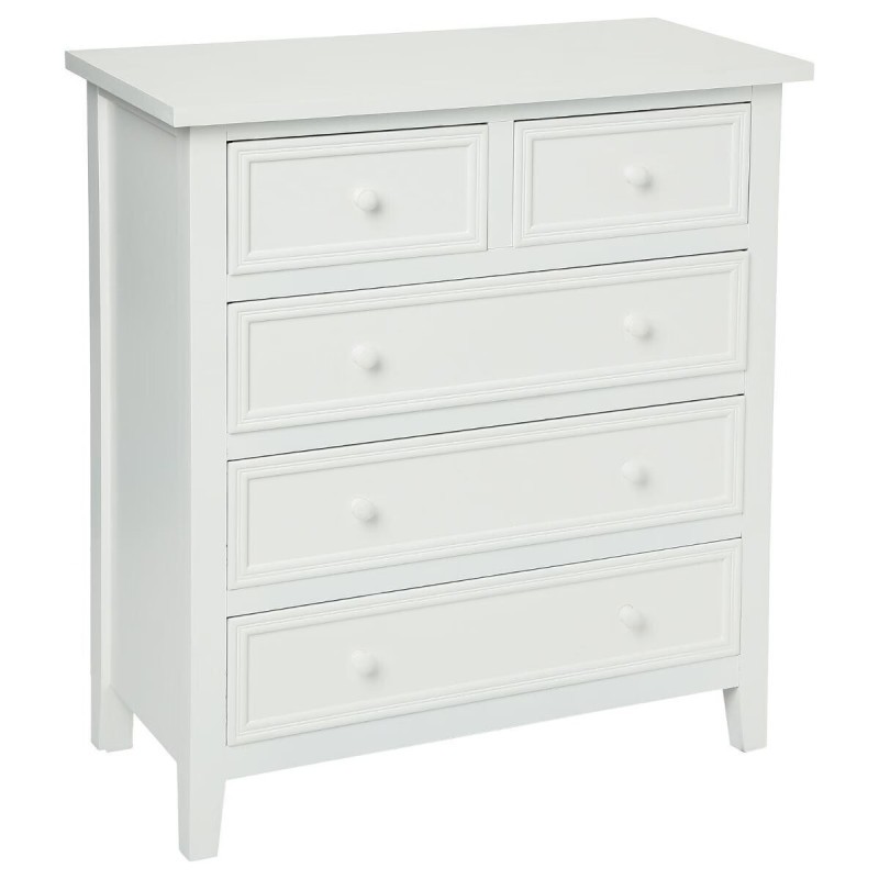 Commode 5 tiroirs ATMOSPHERA meuble de rangement blanc en bois