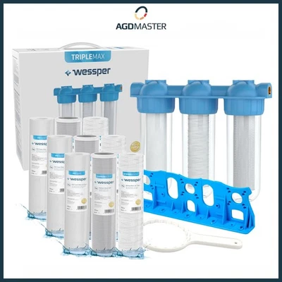 Wessper 10 "Filtro acqua a 3 stadi 1" Sistema di prefiltro per pozzo ACS