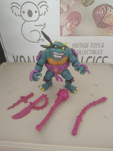 Vintage TMNT Ninja Turtles Figure SLASH 1990 Complete PURPLE BELT VARIANT