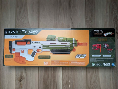 ナーフ NERF Halo MA40 Nerf Halo Motorized Dart Blaster with 10-Dart Clip & Riser