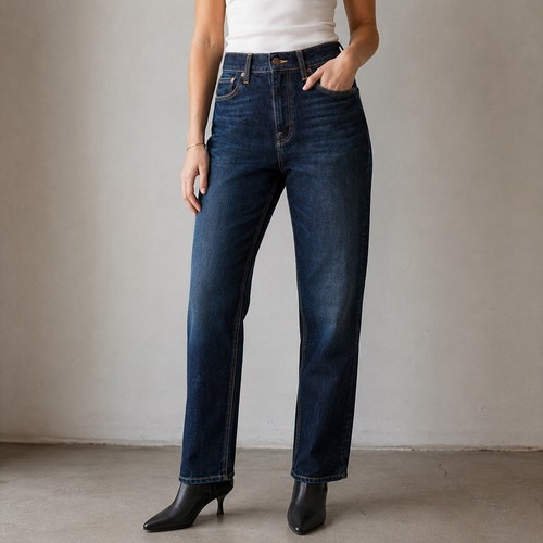 Nudie Jeans Co Grim Tim Authentic Deep Slim Straight Jeans Dark Wash 33x32