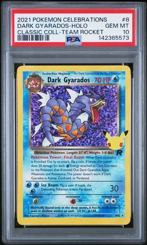 2021 POKEMON CELEBRATIONS CLASSIC COLL #8 DARK GYARADOS-HOLO PSA 10