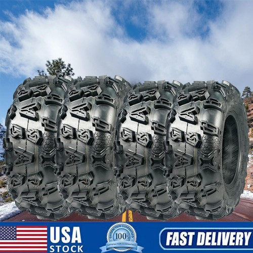 4X 25x8-12 25x10-12 ATV UTV Tires 4Ply Front 25x8x12 & Rear 25x10x12 All Terrain