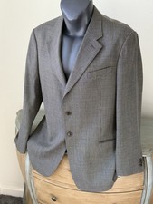 ARMANI COLLEZIONI - 46R - Gray Plaid Wool/Silk Sport Coat Blazer 3 Button