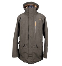 Schoffel CLIPSHAM Brown Insulated Jacket Men EU 54 UK 44 Hooded Mid Length Parka