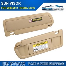 Sun Visor Pair Left Right Side Beige For 2006-2011 Honda Civic 83280-sna-a01zc Sun Visor Pair Left Right Side Beige For 2006-2011 Honda Civic 83280-sna-a01zc