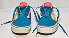 Vans Ward Colorblock Suede Canvas Sneakers Youth Size 3 Teal Purple Yellow Low