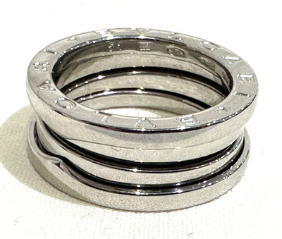 Bvlgari B.zero1 18K White Gold Four Band Ring SIZE 5.5/51