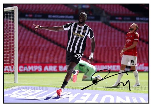 11406. Alassana Jatta Signed Pictures (A4 Prints) Notts County Viborg
