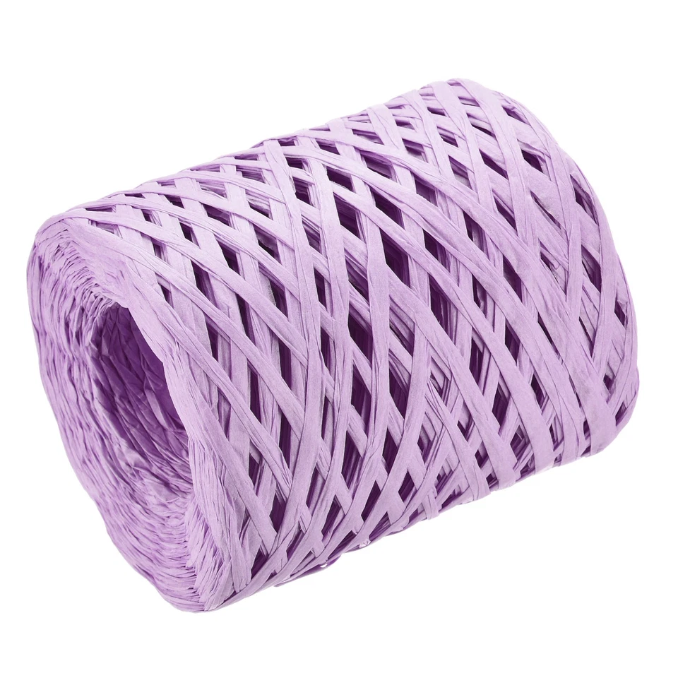 Cinta artesanal de papel de rafia, cuerda de cuerda de rafia de 1/4 de pulgada, 218 yardas púrpura Foto 3 de 4