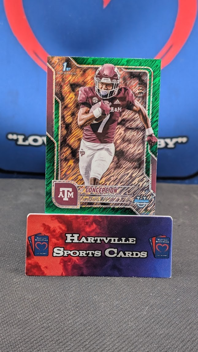 2025 BOWMAN CHROME UNIVERSITY KC CONCEPCION 1ST GREEN SHIMMER REFRACTOR /99 RC