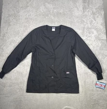 CHEROKEE STUDIOS Ladies Scrub Top Long Sleeve Black Size Small New