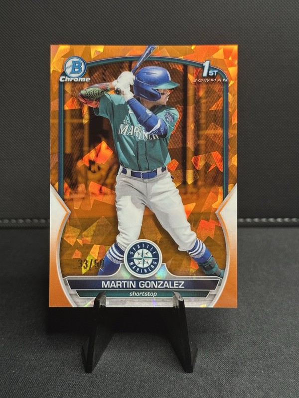 2023 Bowman Sapphire Martin Gonzalez /50 Orange #BCP-28 (RC) Mariners 1st Bowman