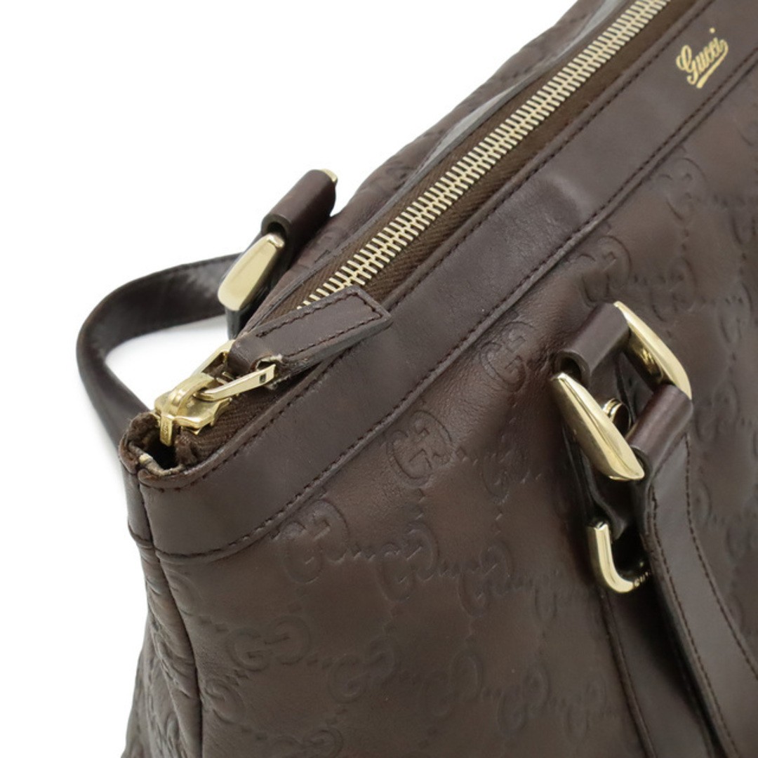 GUCCI Guccisima Leather Tote Bag Dark Brown AB Used 31-36cm thumbnail 5