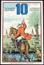 RINTELN 1920 RARE 10 Pfennig Variant  Baron von Münchhausen  German Notgeld