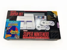 Super Nintendo SNES Console Super Mario World Set - Complete Matching Serial