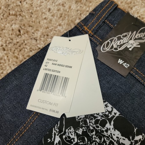 DS NOS Vintage Rocawear Jeans 42x34 Skull Dark Denim Baggy Hip Hop Skater Y2K - Picture 8 of 9