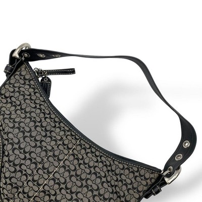 Coach Shoulder Bag Canvas Leather Black Signature Hobo 2154 | eBay