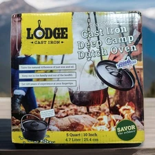 New Lodge #10 Cast Iron Camp Dutch Oven 3 Leg  Made In Tenn. USA CO Nice!