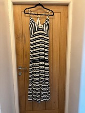 Women’s black and white striped H&M dress size medium