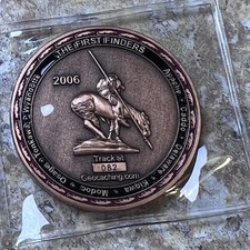 Eight Nations 2006 First Finders Geocoin UNACTIVATED Oklahoma Geocaching Nbr 082