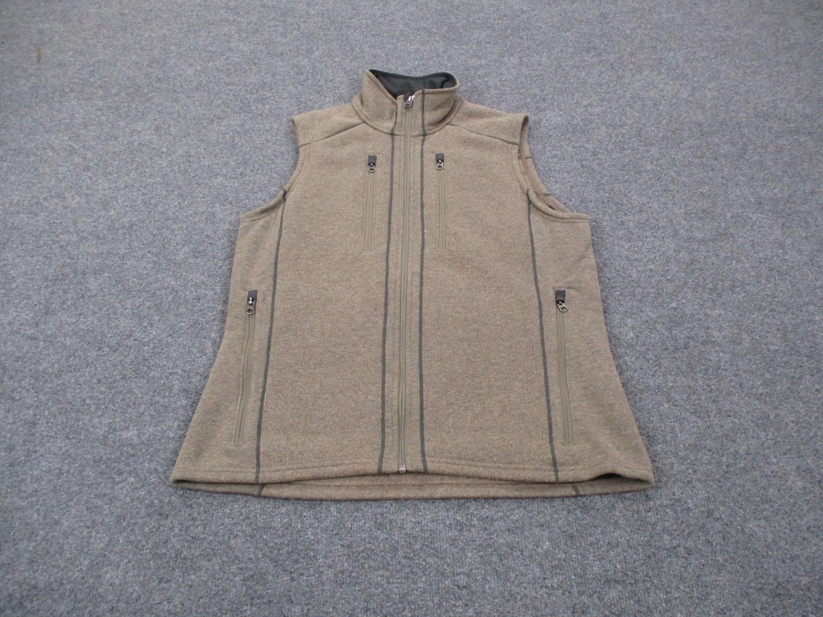 Khul Vest Jacket Mens L Brown Acrylic Fleece Jumper Camping Hiking Active Work