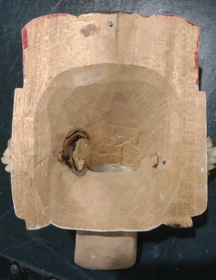 Lote de 2 máscaras antigas de madeira Bali Rangda Demon (7 X 6") - Imagem 4 de 4