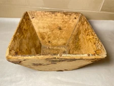 Antique Chinese Wooden Rice Measure Box Rustic Primitive 7" Square