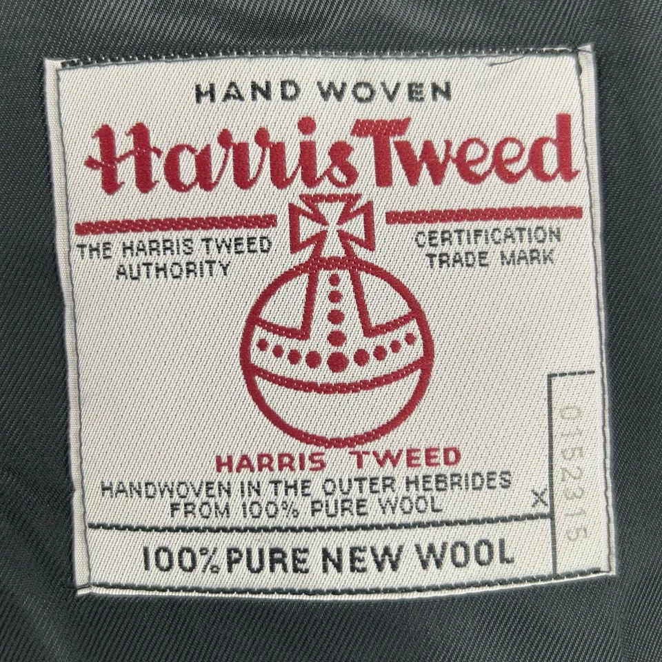 Blazer Harris Tweed Masculino Tamanho 40S 100% Lã Cinza Casaco Esportivo Espinha de Arenque - Imagem 4 de 4