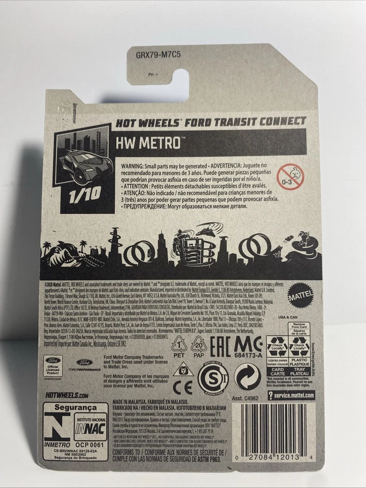 Hot Wheels HW METRO 1/10 HOT WHEELS FORD TRANSIT CONNECT Pepop and Sons 7/250 - Image 2 of 2