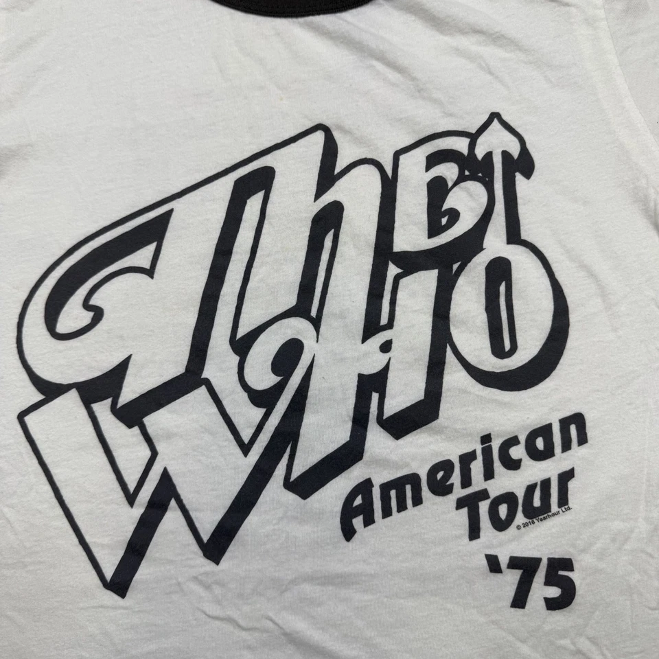 The Who Graphic T Shirt Women's Size M White Short Sleeve Ringer Tee Retro Tour - Image 4 of 4