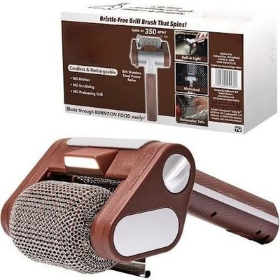 2-in-1 Wireless Electric Barbecue Brush, 360° Rotating Cleaning Brush with LED
