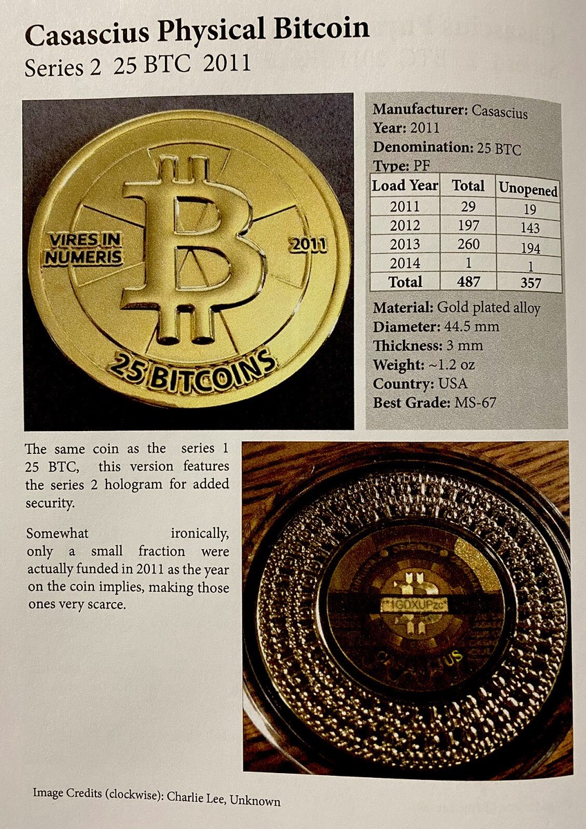 2011 Casascius 25 Bit Coin -Redeemed w/Key&Holo PCGS Graded