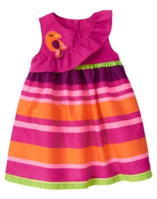 NWT Gymboree Stripe Parrot Dress SZ 3 6 mo Wild for Zebra Baby Girl | eBay