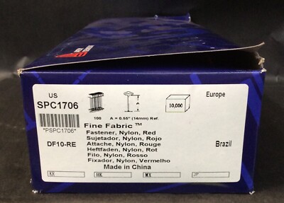 2 Boxes of 10,000 Fine Fabric Barb Fastners SPC1706, 0.55in Red Nylon