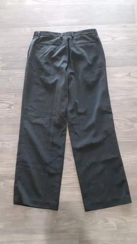 Crazy Horse 34x30 Black Flat Front Straight Leg Career Pant - Picture 2 of 6