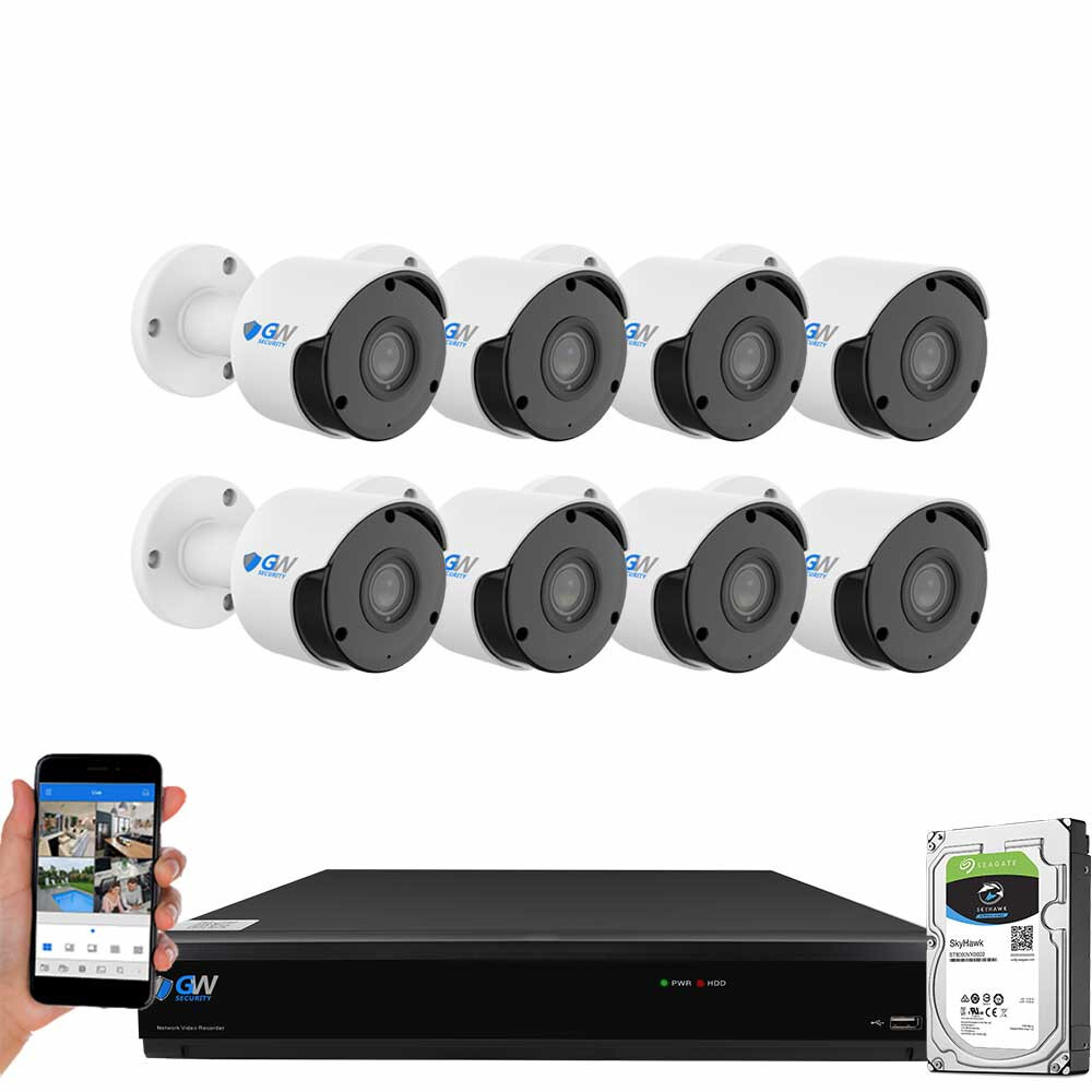 8 Channel 4K DVR (8) 5MP Waterproof HD-TVI AI Bullet Securit
