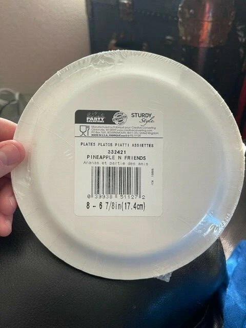 Pineapple N Friends Flamingo 6-7/8" Paper Plates 8 Pack Birthday Luau Tableware - Image 2 of 2