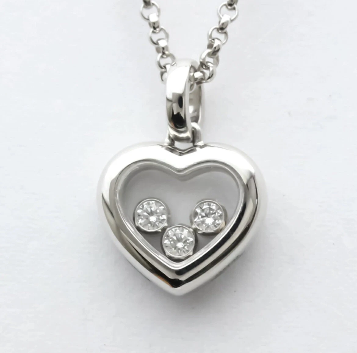 Chopard Happy Diamonds 18K White Gold Heart Necklace