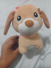 Cute Plushie Dog With Pink Bow