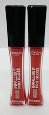 Lot of 2 -L'Oreal Paris Infallible 8 Hour LeGloss - Cherry Flash #340