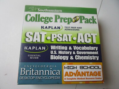 College Prep Pack SAT, PSAT, ACT - 7 CD ROMS 2007 Southwestern Co. Kaplan  T12