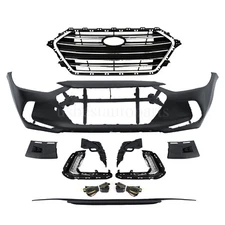 For Hyundai Elantra Sedan 2017 2018 Front Bumper Cover W/LED Foglight W/Grille
