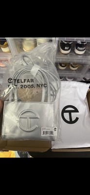 small silver telfar bolsa