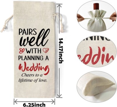 Pairs Well with Planning A Wedding Cheers to A Lifetime of Love Wine Bag