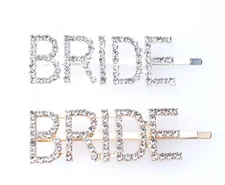 Hair Pin 2 Pcs Metal Vintage Hair Clip with Rhinestone Letter Hair Accessories