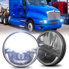 Best Headlights for Trucks Pair 7 Inch Round LED Headlights Sealed Hi-Lo Beam For Kenworth T2000 1997-2011