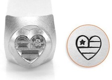 1 ImpressArt Carbon Tool Steel 6mm HEART AMERICAN FLAG Metal Stamp Punch